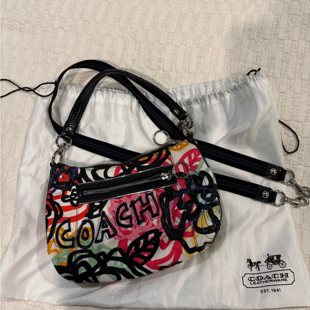 Coach Poppy Colorful Graffiti Crossbody Bag